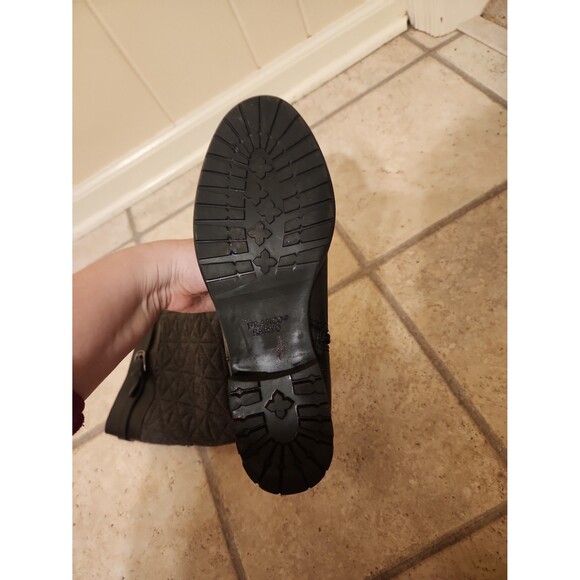 Franco Sarto "Penelope" Black Leather & Gray Wool-blend Tall Riding Boots Sz 9.5 - Picture 8 of 10